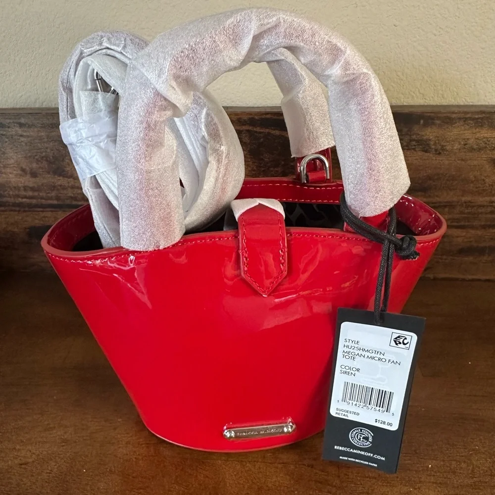 Rebecca Minkoff NWT Megan Micro Fan Tote Bag - Picture 5 of 6